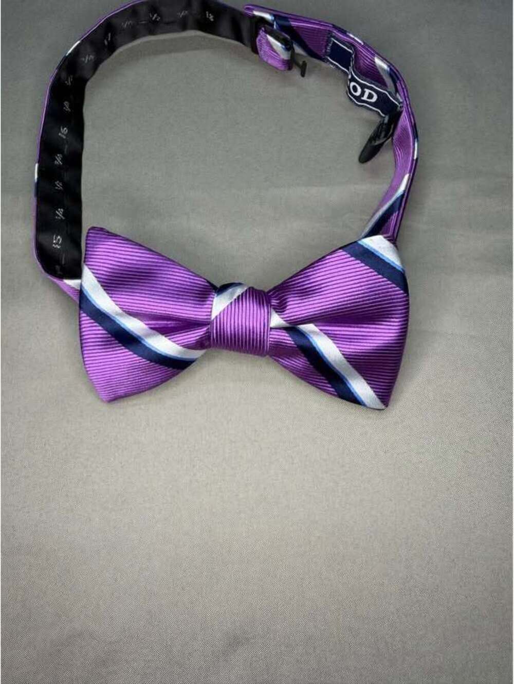 IZOD Purple Striped Bow Tie